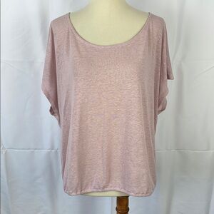 Banana Republic Lilac/Pink Dolman Sleeve Tee w/Adjustable Back Keyhole - Size XL